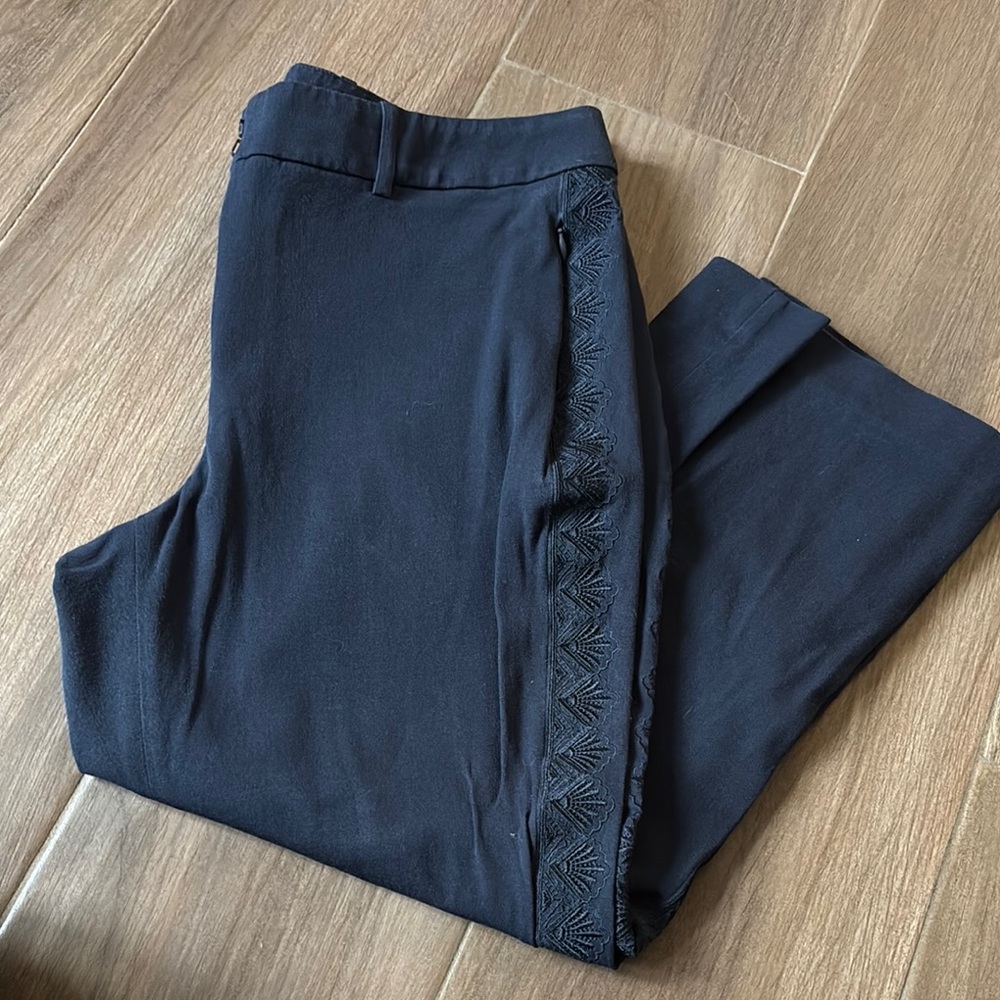Elie Tahari High Rise Navy Trousers Pants Slacks